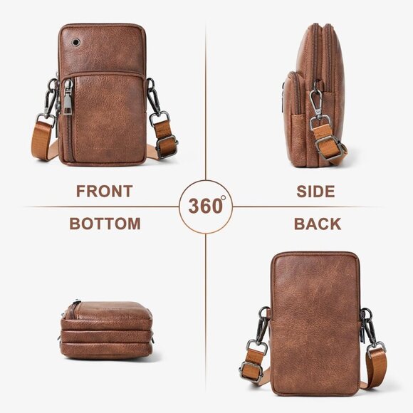 Women’s PU Leather Crossbody Phone Purse Compact Travel Wallet Bag - Picture 5 of 6